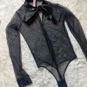 Victoria's Secret Black Sheer Bodysuit